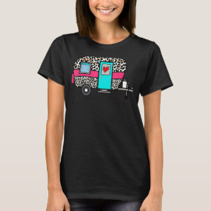 Camper Happy Summer Camp Camping Leopard Glamping T-Shirt