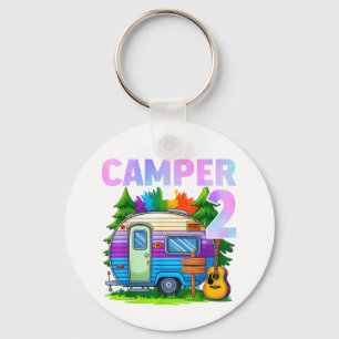 Camper kids birthday 2 years old camping 2nd b-day key ring