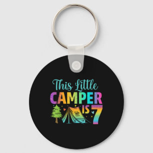 Camper Kids Birthday 7 Years Old Camping 7th B-day Key Ring