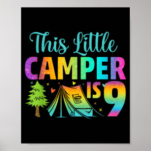 Camper Kids Birthday 9 Years Old Camping 9th B-Day Poster