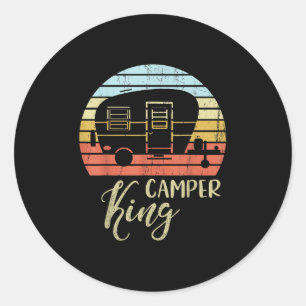 Camper King Cly Sy Smart Y Matching Couple Camping Classic Round Sticker