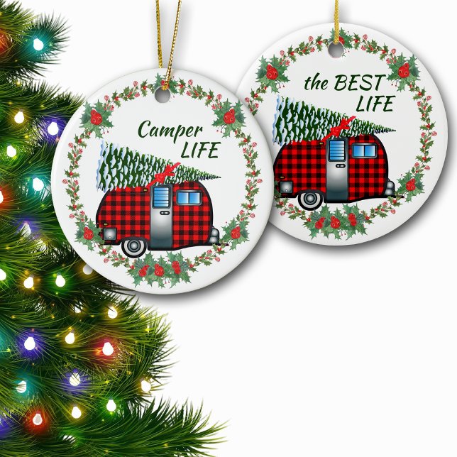 Camper Life Best Life Retro Christmas Ceramic Tree Decoration (Creator Uploaded)