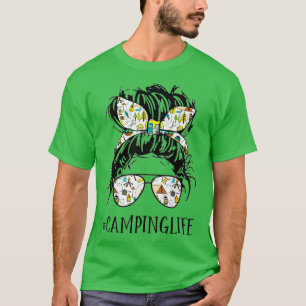 Camper Life Mum Camping Life Humour Skull  For Cam T-Shirt
