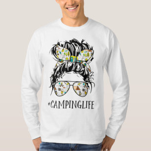 Camper Life Mum Camping Life Humour Skull For Camp T-Shirt
