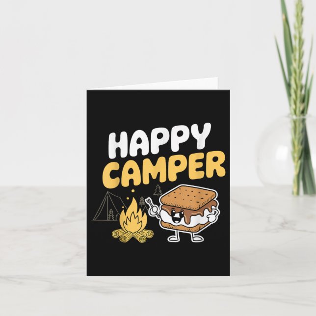 Camper Marshmallow Camping Smores Kawaii Smores  Card (Front)