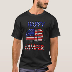 Camper Merica American Happy Pride Flag 4th Of Jul T-Shirt