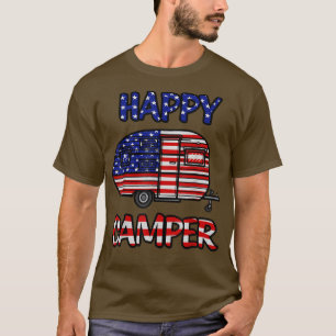 Camper Merica American Happy Pride Flag 4th Of Jul T-Shirt