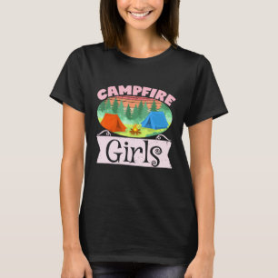 Camper Outdoor Tent Campfire Girls T-Shirt