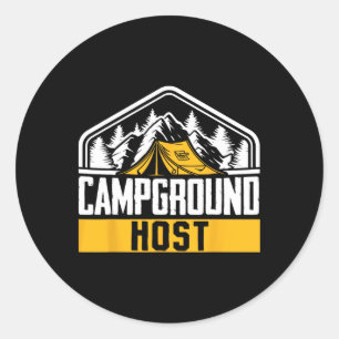 Camper Outdoor Tent Campground Host  Classic Round Sticker