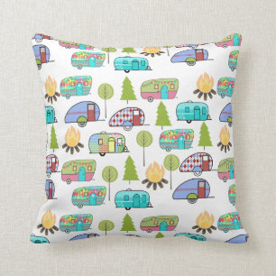 Camper Pattern Throw Pillows