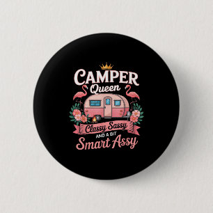 Camper Queen Cly Sy Smart Y Camng Rv Women 6 Cm Round Badge