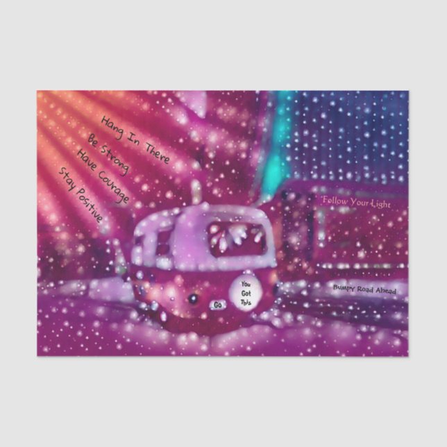 Camper Retro Hippie You Got This Inspirational Tissue Paper (Front)