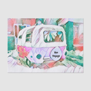 Camper Retro Vintage Hippie Bon Voyage Adventure Tissue Paper