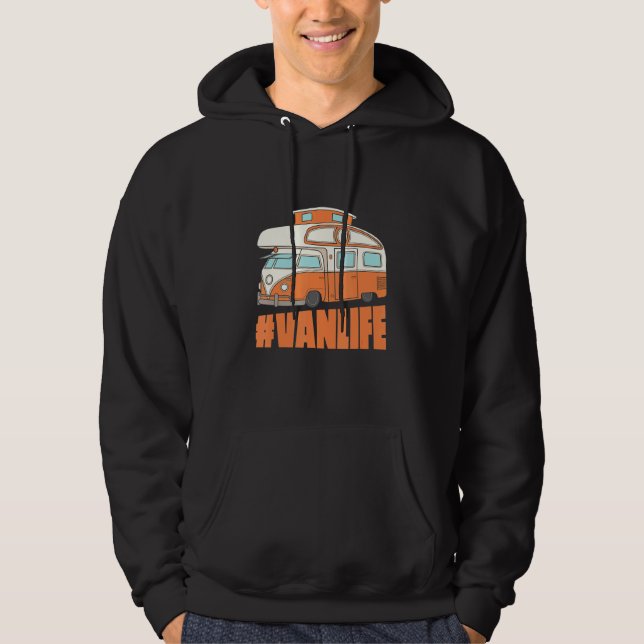 Camper Retro Vintage Van Life Caravan 3 Hoodie (Front)