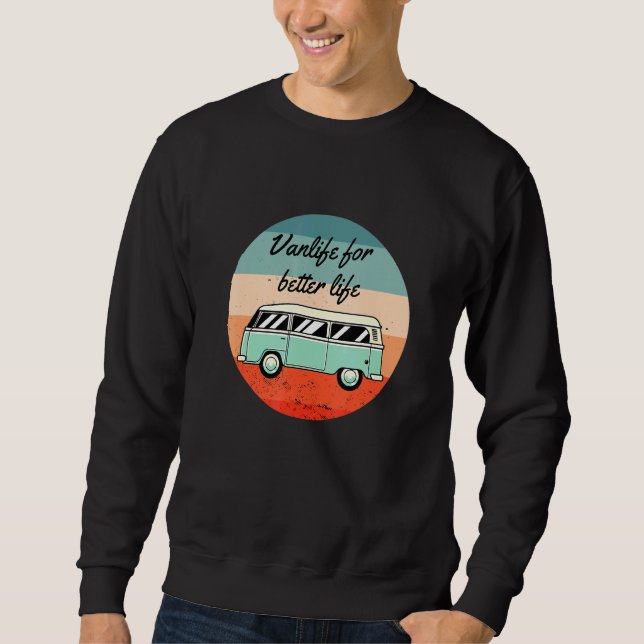 Camper Retro Vintage Van Life Caravan Sweatshirt (Front)