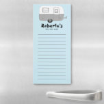 Camper RV Trailer Custom Grocery Shop To-DO List Magnetic Notepad<br><div class="desc">Make your shopping lists in style with this customisable grocery shopping or to-do list notepad. Change the text to suit your needs. Keep or delete the lines too. Check my shop for more!</div>