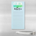Camper RV Trailer Custom Grocery Shop To-DO List Magnetic Notepad<br><div class="desc">Make your shopping lists in style with this customisable grocery shopping or to-do list notepad. Change the text to suit your needs. Keep or delete the lines too. Check my shop for more!</div>