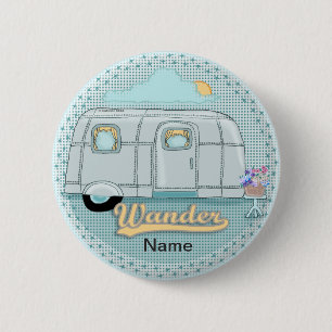 Camper Trailer 6 Cm Round Badge