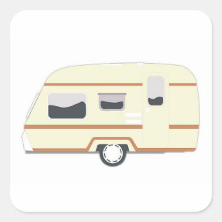 Camper Trailer Camping Van Square Sticker