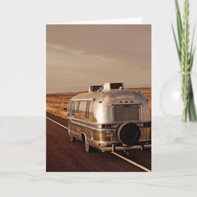 Camper trailer vintage birthday greeting Card (Front)