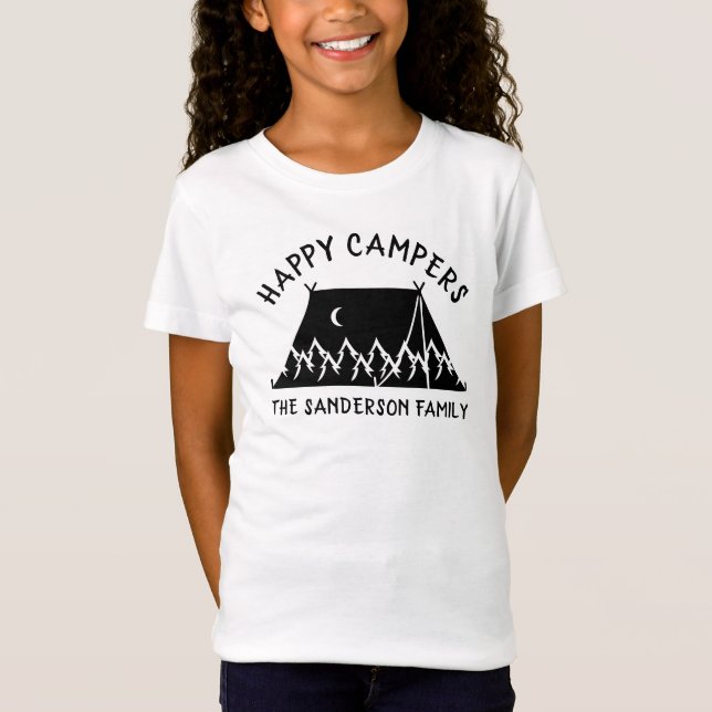 Camper Vacation Name Tent Family Camping Trip T-Shirt (Front)