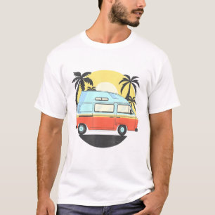 Camper Van Camping Men Women Retro Sun 70s 80s T-Shirt