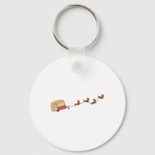 Camper Van Christmas Dachshund Sleigh Doxie Dog X- Key Ring