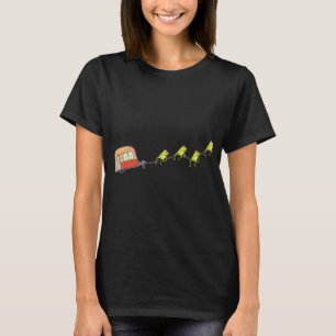 Camper Van Christmas Frog Sleigh Cute Animal X-mas T-Shirt