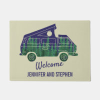 Camper Van with Pop Up Tent Personalised