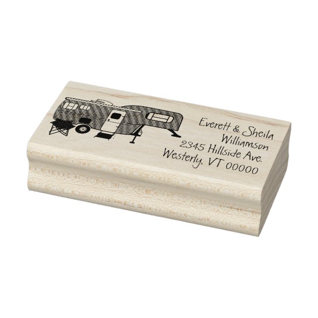 Campers 5th Wheel RV Image Return Address Rubber Stamp (Stamp)