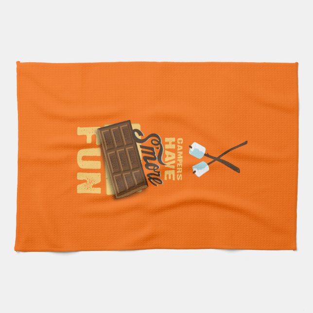 Campers Have S'more Fun Glamping Banner Tea Towel (Horizontal)