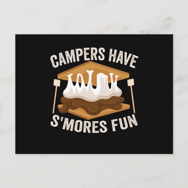 Campers Have S'mores Fun Funny Camping Lovers Postcard (Front)
