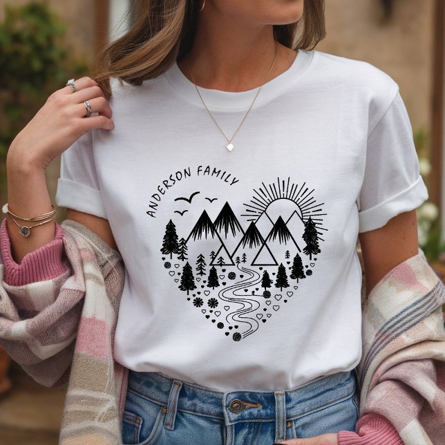 Campers Name Family Camping Trip Mountain Sunset   T-Shirt (Creator Uploaded)