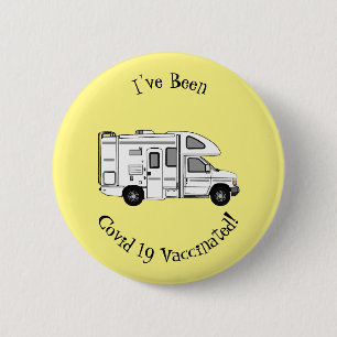 Campervan cartoon illustration 6 cm round badge
