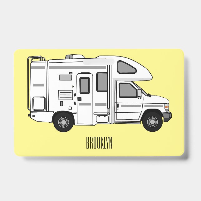 Campervan cartoon illustration ID badge (Front)
