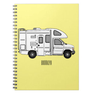 Campervan cartoon illustration notebook