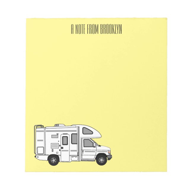Campervan cartoon illustration notepad (Front)