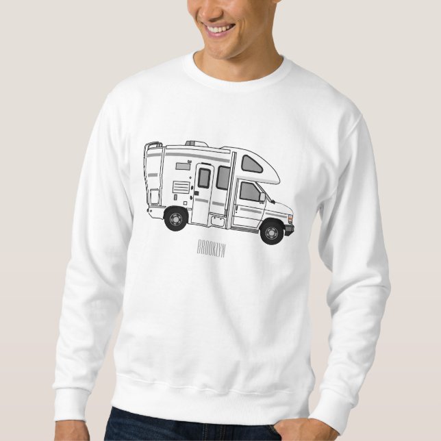 Campervan cartoon illustration sweatshirt (Front)