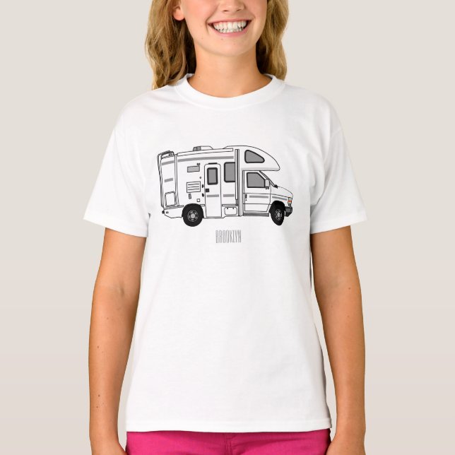 Campervan cartoon illustration T-Shirt (Front)