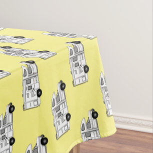 Campervan cartoon illustration tablecloth