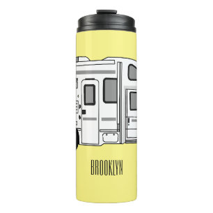 Campervan cartoon illustration thermal tumbler