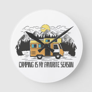 Campervan Mountain Retreat Round Clock