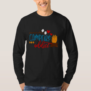 Campfire Addict Camping  Camp Cute Smores Campfire T-Shirt
