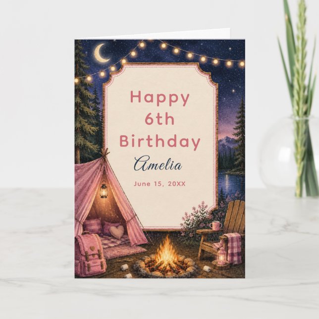 Campfire Adventure Woodland Birthday Card (Front)