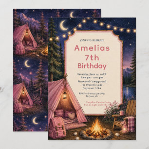Campfire Adventure Woodland Birthday Invitation