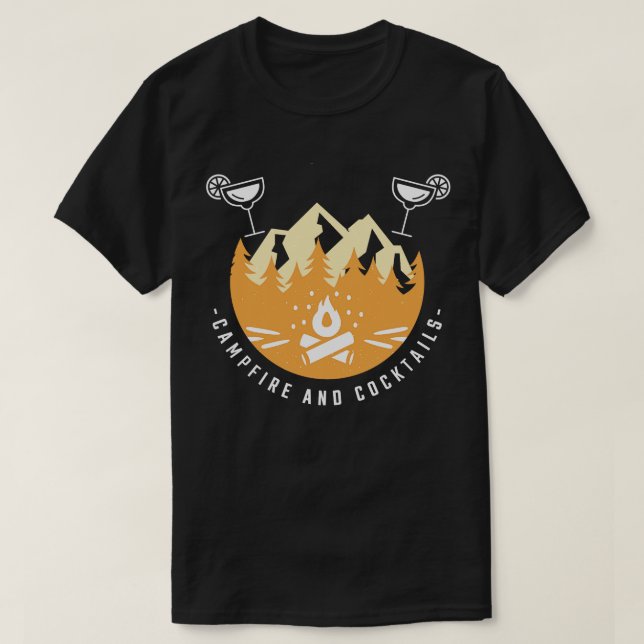 Campfire and Cocktails 1 T-Shirt (Design Front)
