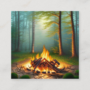 Campfire and Forest Square Business Card
