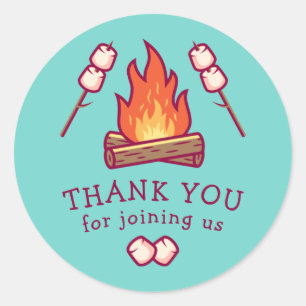 Campfire and Marshmallow Classic Round Sticker