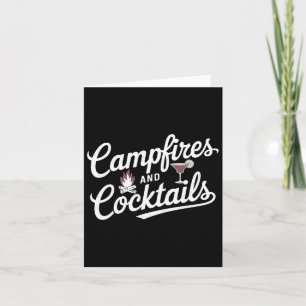Campfire And Tails Summer Camping Graphic Design  Card