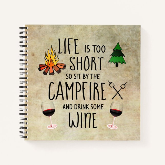 Campfire and Wine Camping Journal (Front)